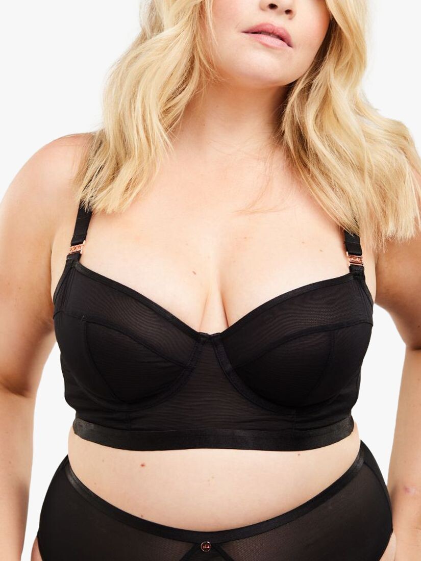 Удлиненный бюстгальтер-балконет из мягкой сетки Oola Lingerie, черный
Удлиненный бюстгальтер-балконет из мягкой сетки Oola Lingerie, черный