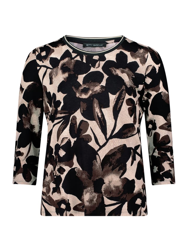 Базовая рубашка с круглым вырезом бежево-коричневого цвета Betty Barclay
Базовая рубашка с круглым вырезом бежево-коричневого цвета Betty Barclay