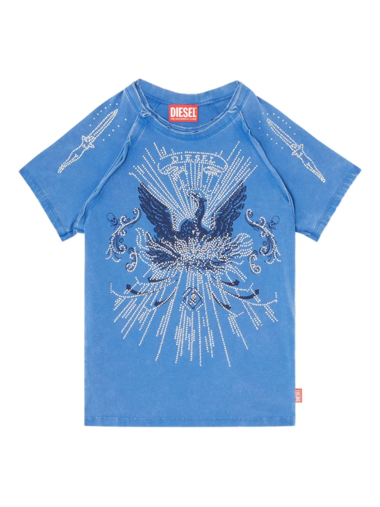 Футболка Diesel с рукавами реглан, украшенная стразами, синий
Футболка Diesel с рукавами реглан, украшенная стразами, синий