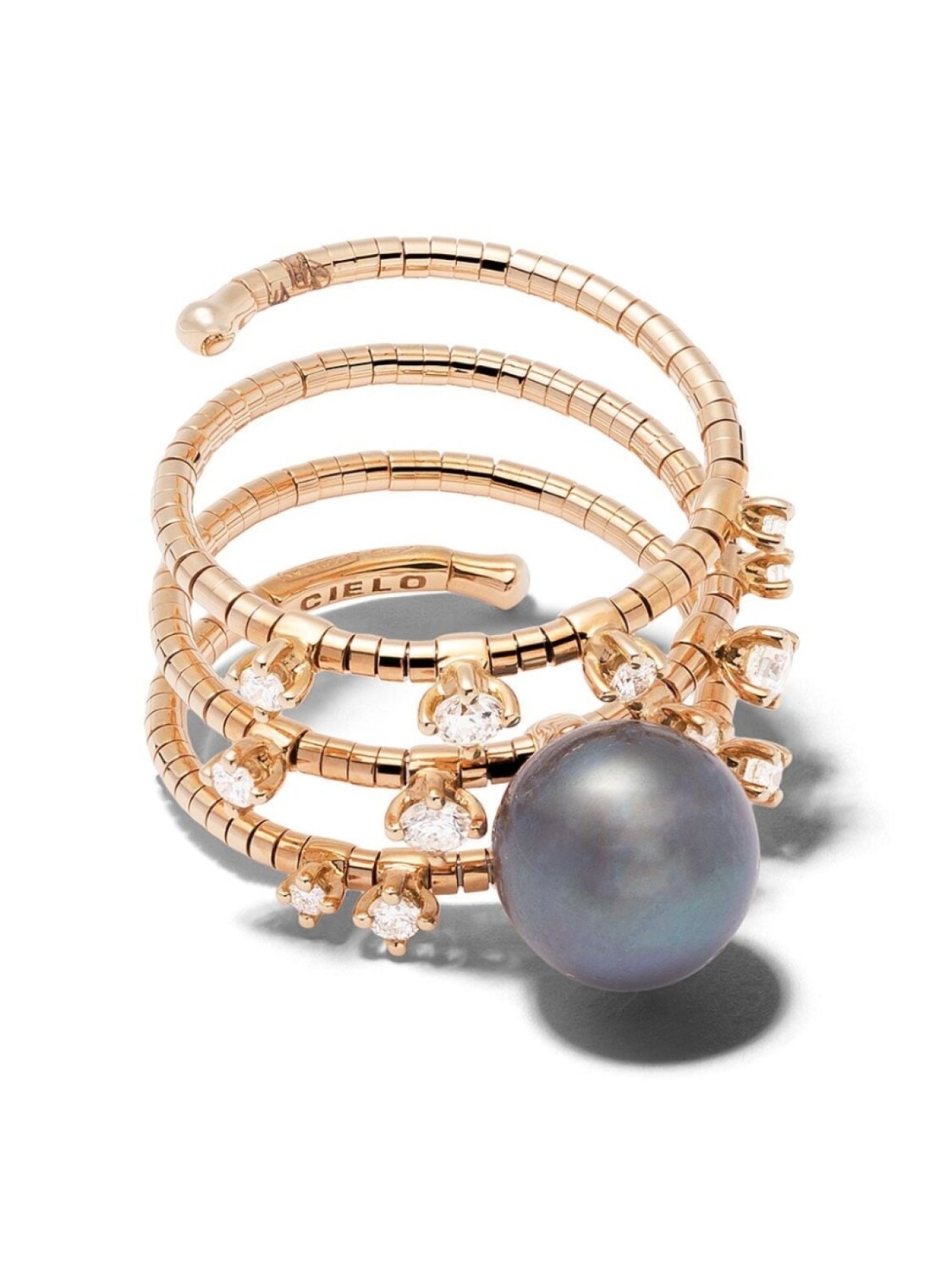 Кольцо Rugiada из розового золота с бриллиантами Mattia Cielo, розовый