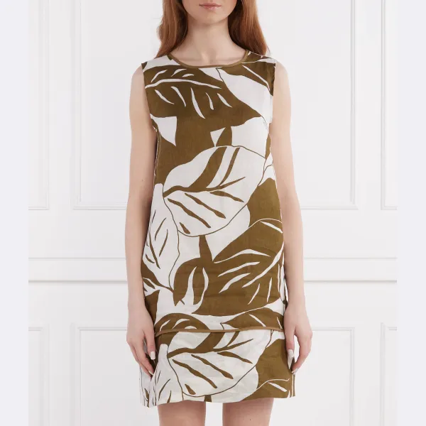 Льняное платье Marella, хаки 
Льняное платье Marella, хаки