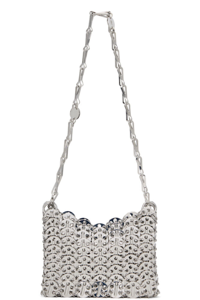 Серебряная иконическая сумка Nano 1969 года Rabanne
Серебряная иконическая сумка Nano 1969 года Rabanne