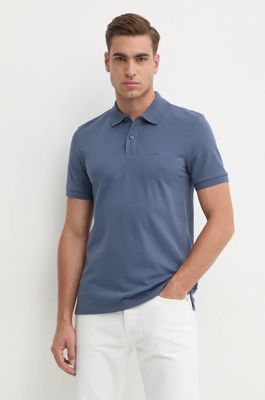 Хлопковая поло Boss, синий
Хлопковая поло Boss, синий