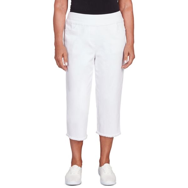 Женские джинсовые брюки-капри с бахромой Alfred Dunner, белый
Женские джинсовые брюки-капри с бахромой Alfred Dunner, белый