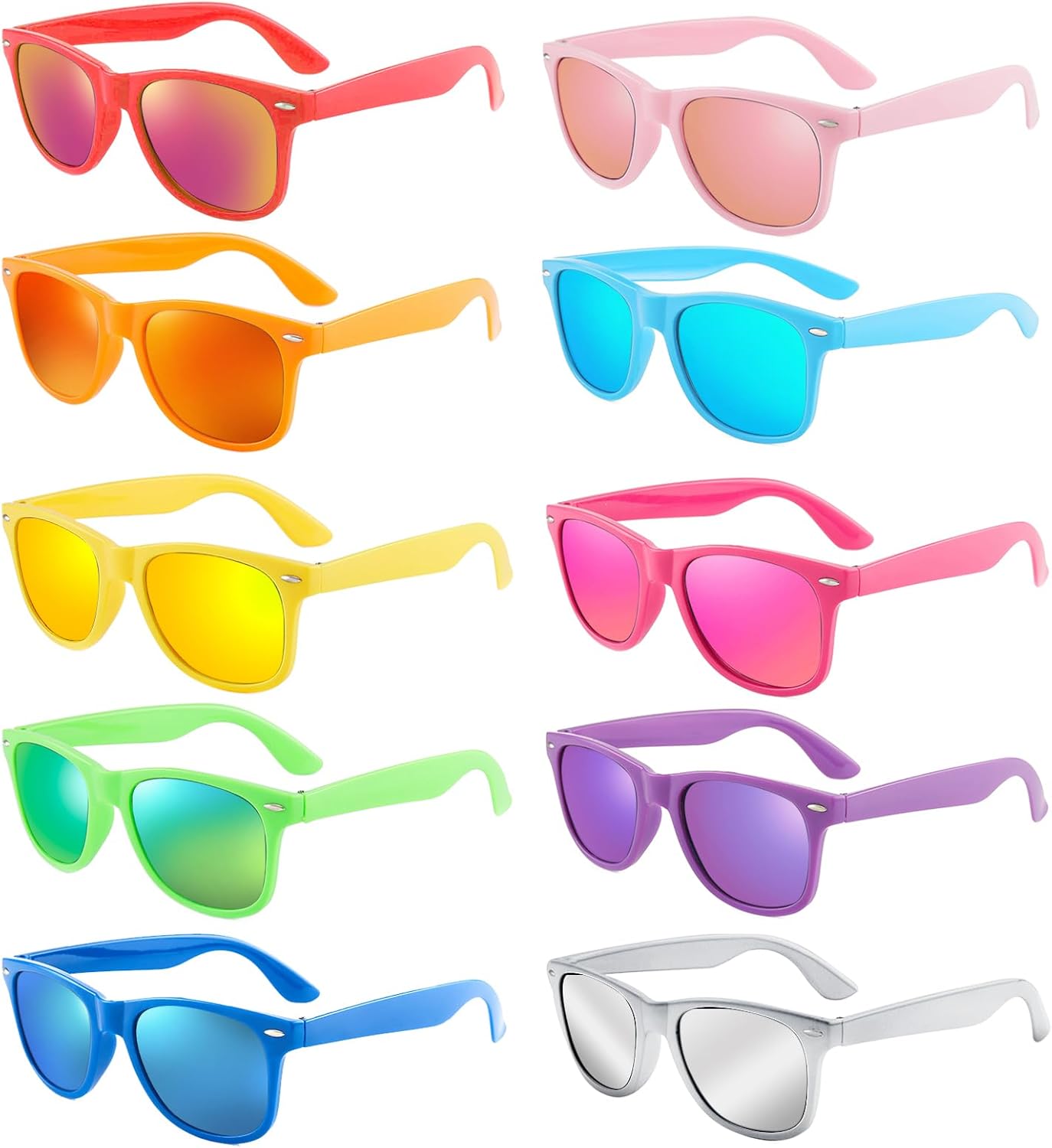 Pibupibu, набор из 10/20 неоновых солнцезащитных очков для женщин и мужчин, оптовая продажа, ретро-очки в стиле 80-х, красочные зеркальные, для вечеринок, для взрослых и мужчин, Assorted Colors 10 Packs
Pibupibu, набор из 10/20 неоновых солнцезащитных очков для женщин и мужчин, оптовая продажа, ретро-очки в стиле 80-х, красочные зеркальные, для вечеринок, для взрослых и мужчин, Assorted Colors 10 Packs
