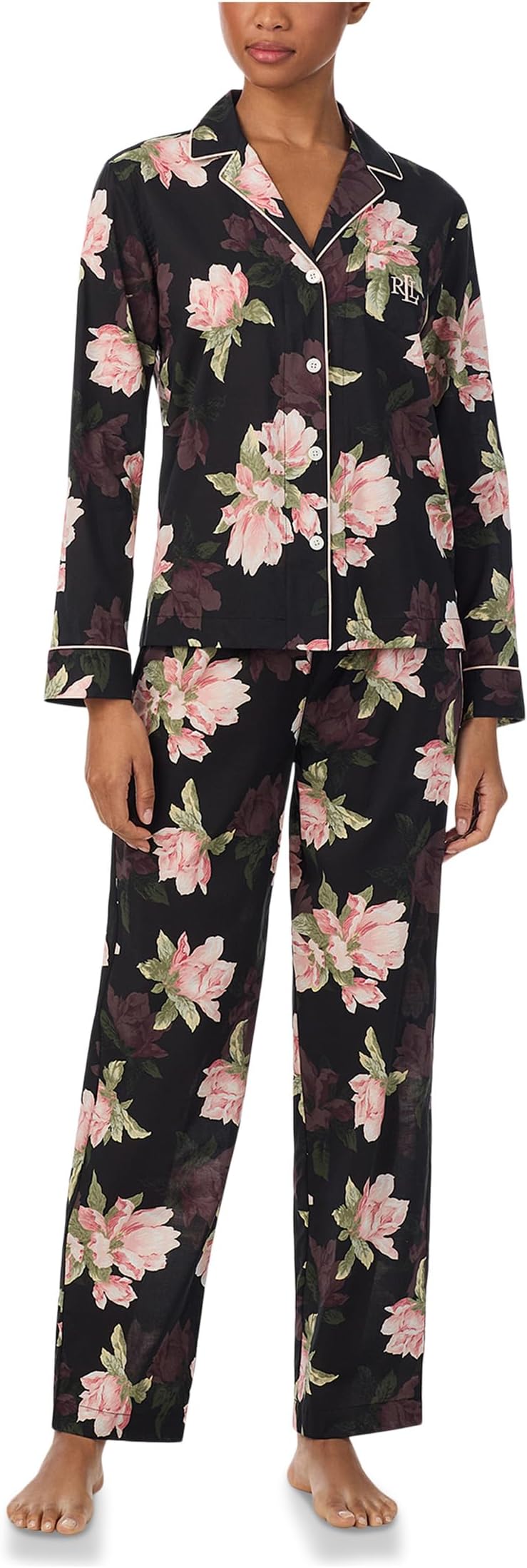 Пижама Lauren Ralph Lauren Woven Long Sleeve Notch Collar Long Pant Pajama Set, цвет Black Ground Floral
Пижама Lauren Ralph Lauren Woven Long Sleeve Notch Collar Long Pant Pajama Set, цвет Black Ground Floral