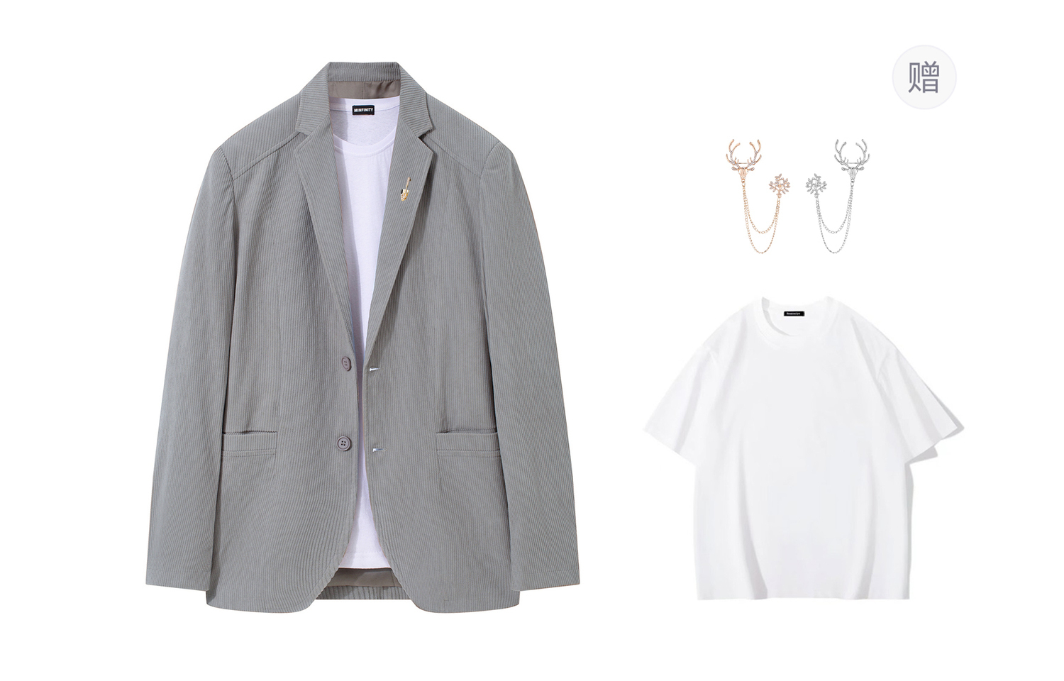 Minfinity Универсальный деловой костюм, Gray (Includes Brooch+White T-Shirt)
Minfinity Универсальный деловой костюм, Gray (Includes Brooch+White T-Shirt)