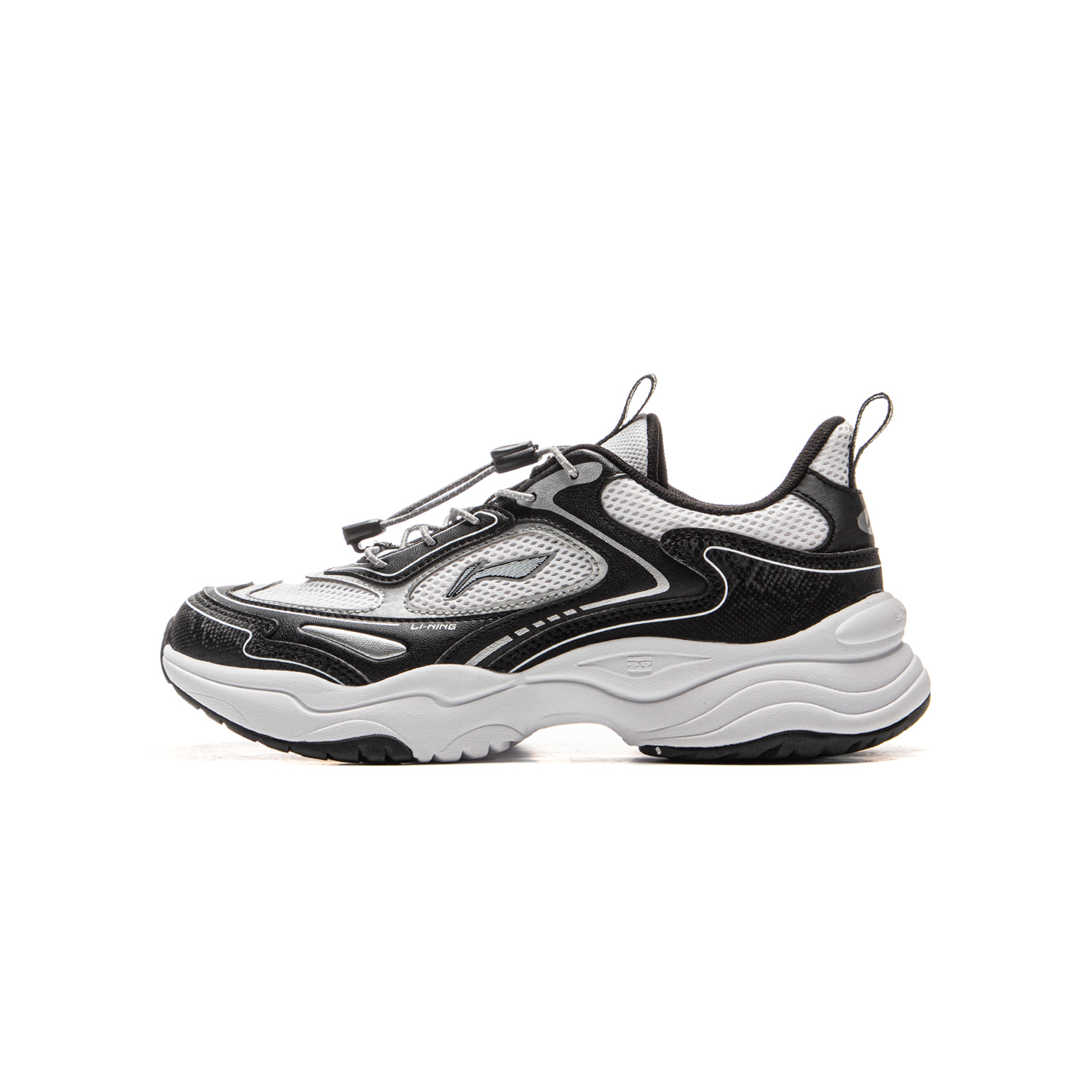 Дышащие, легкие, амортизирующие, низкие детские кроссовки для бега LINING YOUNG, черный/белый 
Дышащие, легкие, амортизирующие, низкие детские кроссовки для бега LINING YOUNG, черный/белый