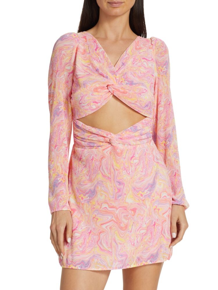 Мини-платье Nanita с мраморным вырезом Loveshackfancy, цвет Golden Maize 
Мини-платье Nanita с мраморным вырезом Loveshackfancy, цвет Golden Maize