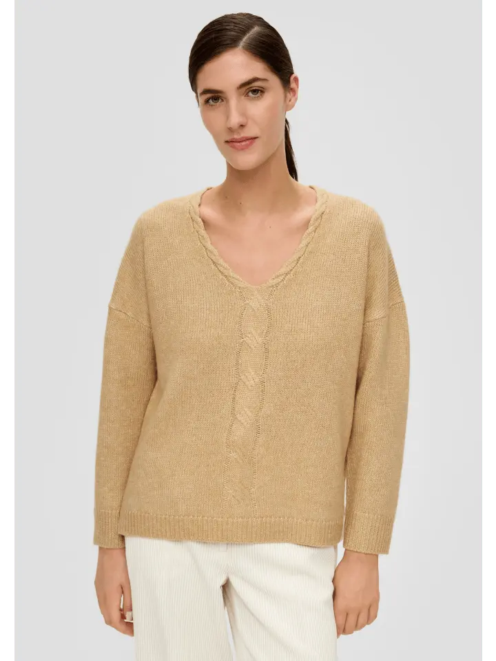 Пуловер sOliver BLACK LABEL Strick langarm, коричневый 
Пуловер sOliver BLACK LABEL Strick langarm, коричневый