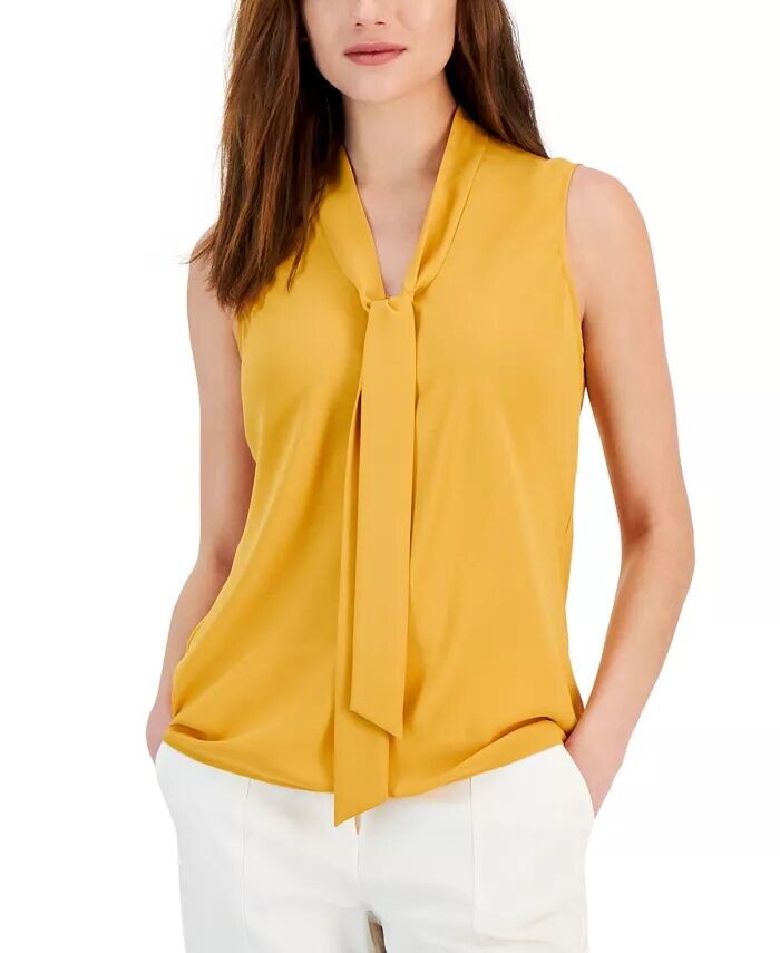 Женский топ без рукавов с завязками на воротнике, обычные и миниатюрные размеры Kasper, золото
Женский топ без рукавов с завязками на воротнике, обычные и миниатюрные размеры Kasper, золото