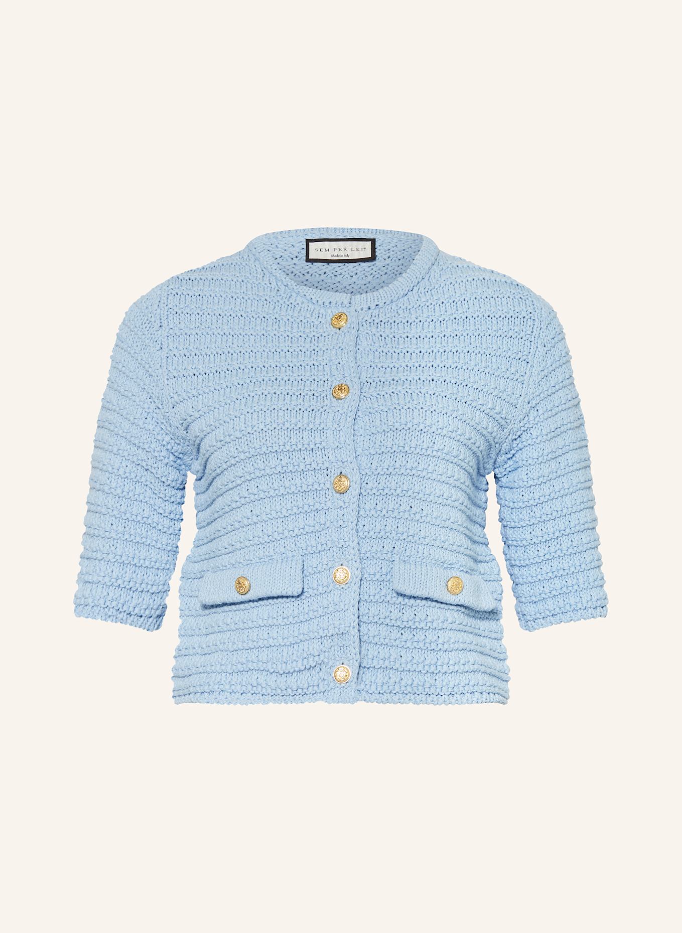 Кардиган с рукавами 3/4 Sem Per Lei, голубой
Кардиган с рукавами 3/4 Sem Per Lei, голубой