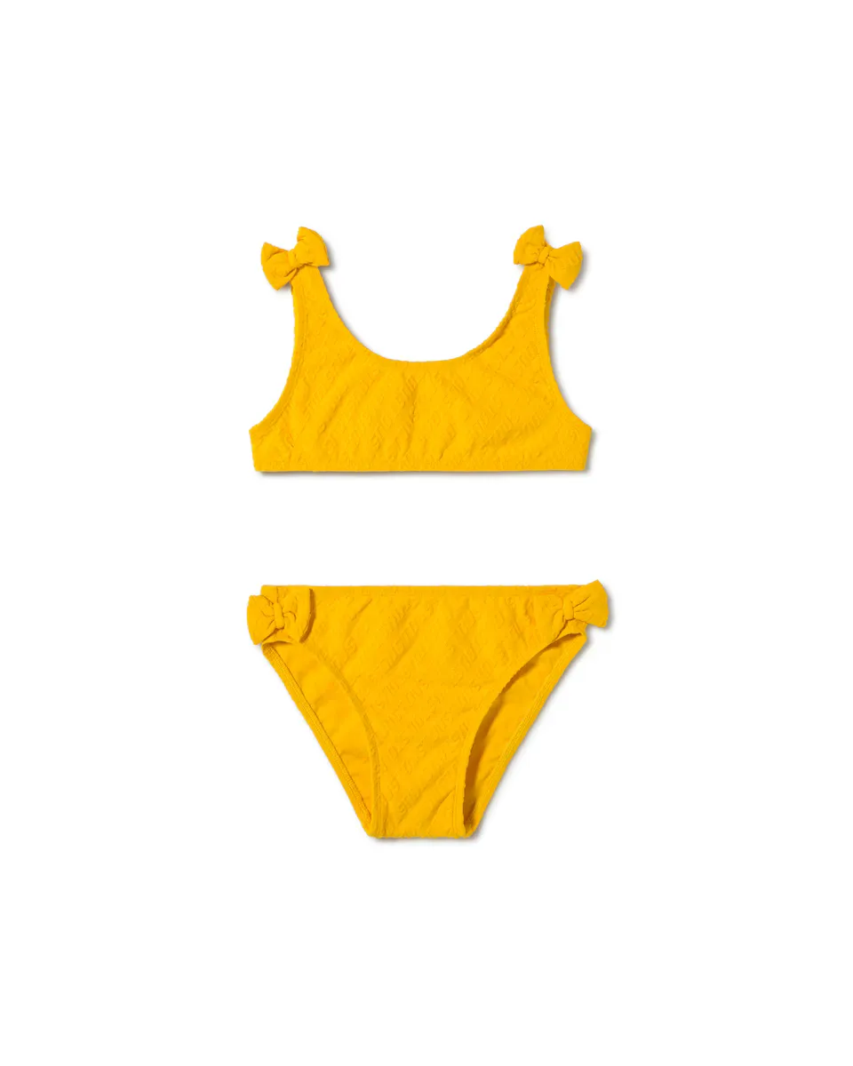 Детский бикини в стиле топа с жаккардовым логотипом Tous, желтый
Детский бикини в стиле топа с жаккардовым логотипом Tous, желтый