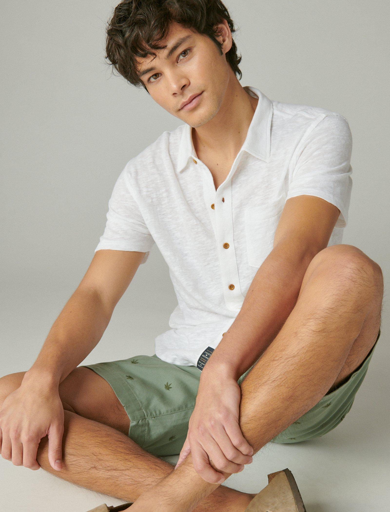 Мужская льняная рубашка с коротким рукавом на пуговицах Lucky Brand, белый
Мужская льняная рубашка с коротким рукавом на пуговицах Lucky Brand, белый