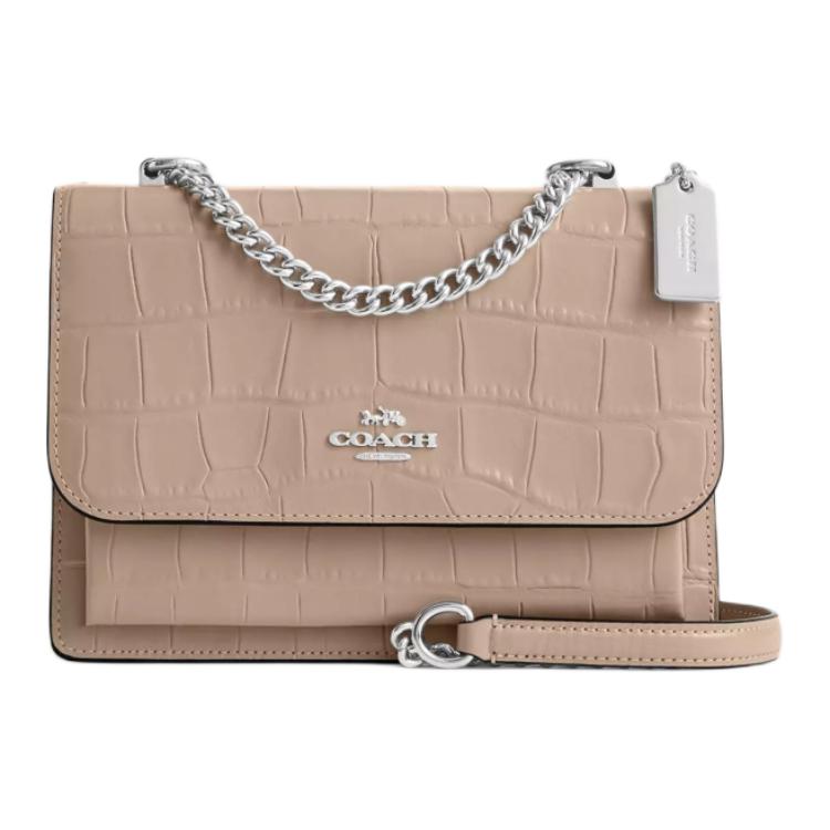 COACH Кожаная сумка через плечо с крокодиловым тиснением малого размера женская каменного цвета
COACH Кожаная сумка через плечо с крокодиловым тиснением малого размера женская каменного цвета