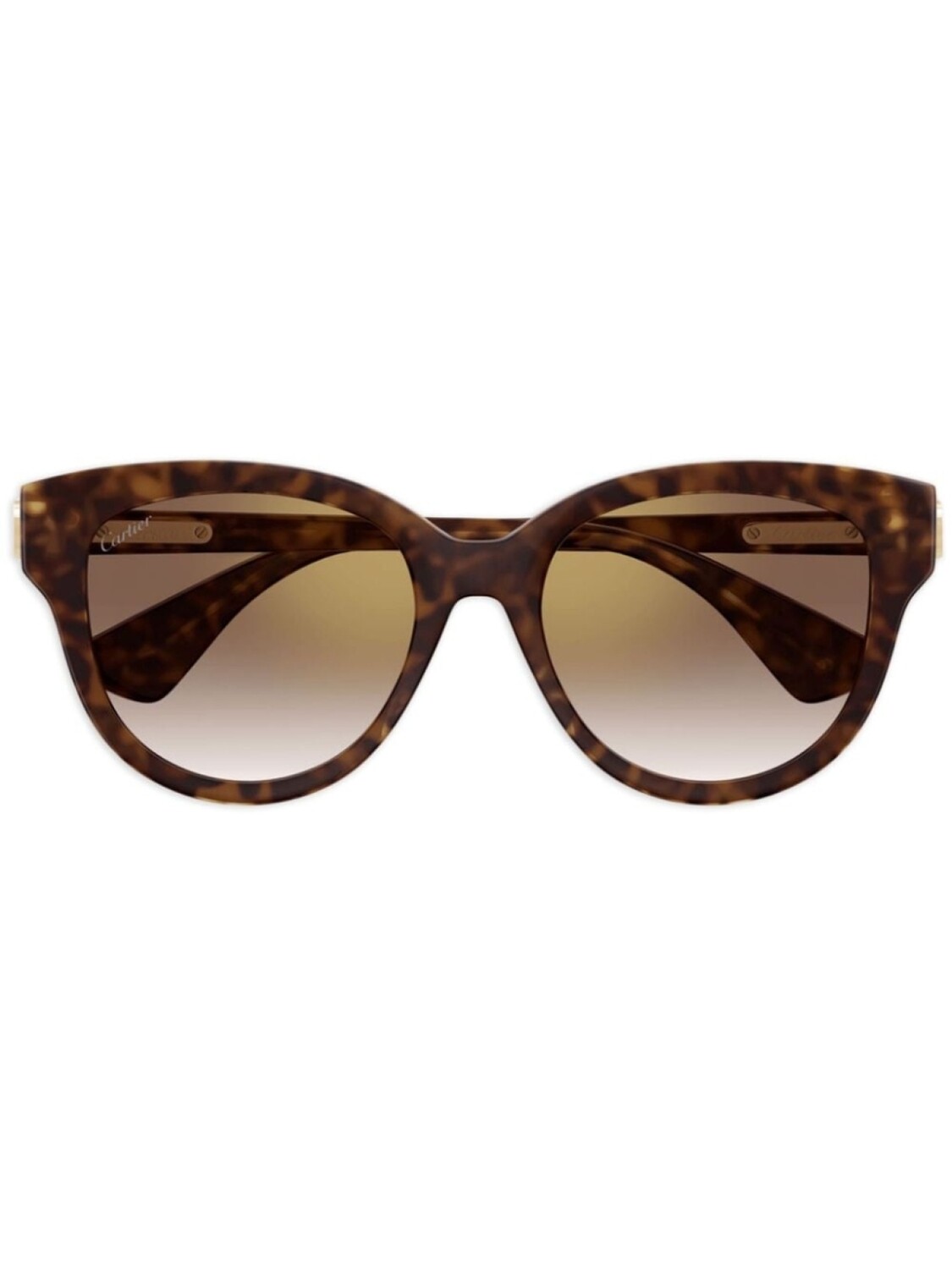 Солнцезащитные очки в оправе «кошачий глаз» из черепахового панциря Cartier Eyewear, коричневый