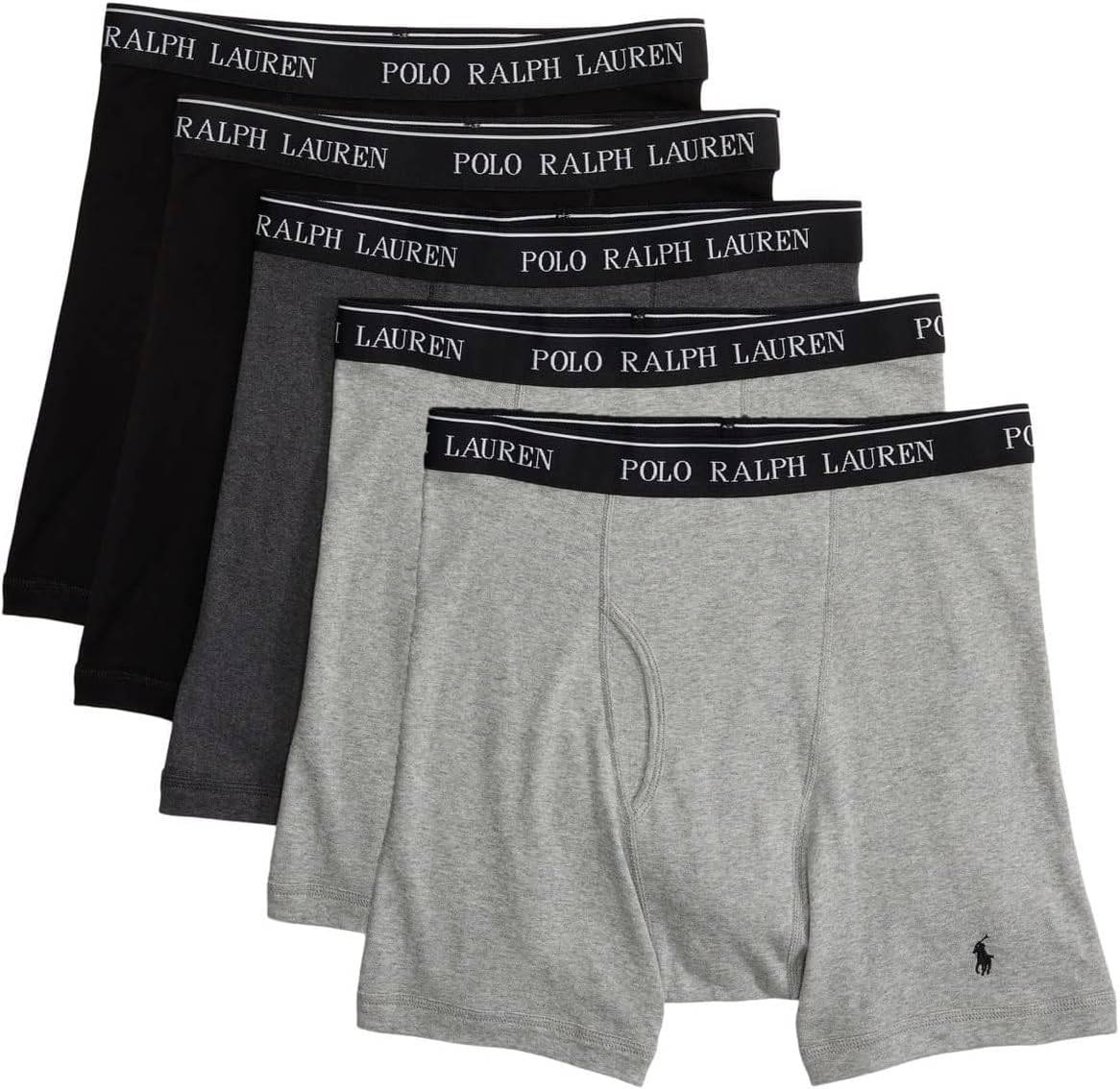 Мужские хлопковые трусы-боксеры Polo Ralph Lauren Classic Fit, 5 пар, 2 Andover Heather/Madison Heather/2 Polo Black
Мужские хлопковые трусы-боксеры Polo Ralph Lauren Classic Fit, 5 пар, 2 Andover Heather/Madison Heather/2 Polo Black
