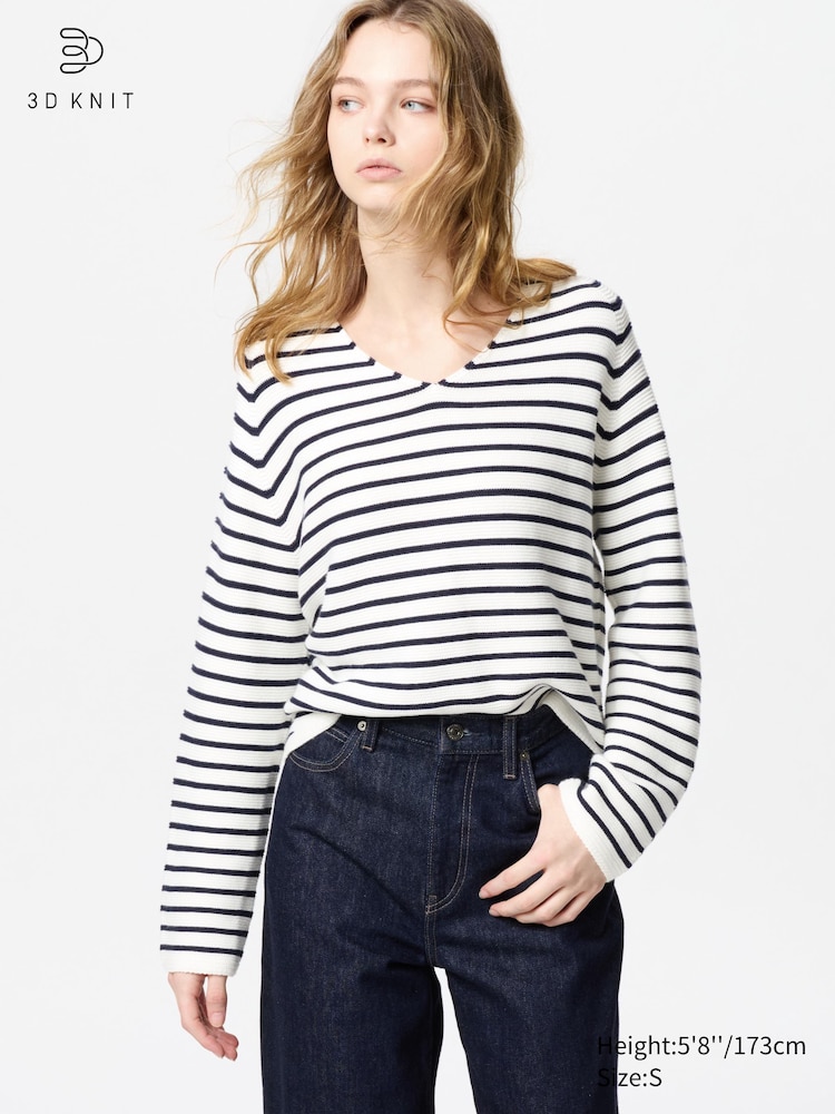 Свободный джемпер с v-образным вырезом из хлопка в полоску Uniqlo, цвет 01 белый
Свободный джемпер с v-образным вырезом из хлопка в полоску Uniqlo, цвет 01 белый