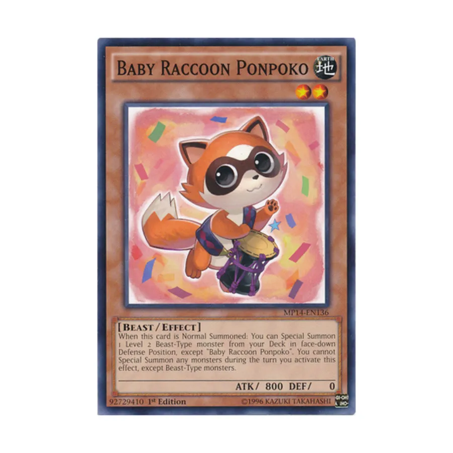 CCG Детеныш енота Понпоко (Обычный), Yu-Gi-Oh - Mega-Tins 2014 - Singles 
CCG Детеныш енота Понпоко (Обычный), Yu-Gi-Oh - Mega-Tins 2014 - Singles