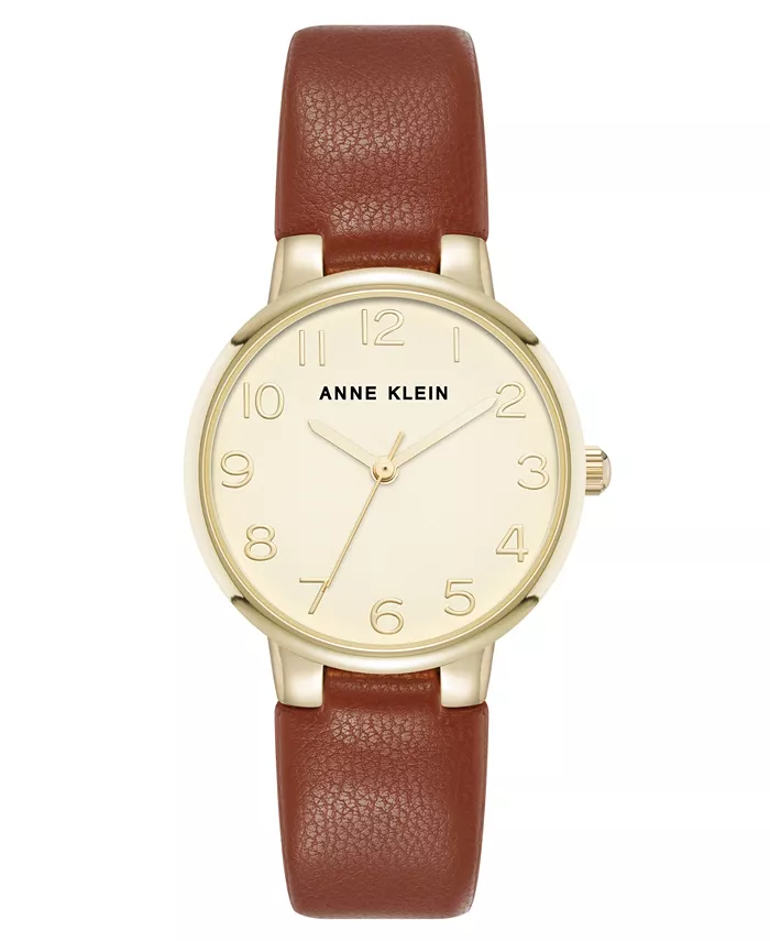 Женские часы Quartz Easy to Read с коричневым кожаным ремешком и корпусом из золотистого сплава, 32.5 мм Anne Klein
Женские часы Quartz Easy to Read с коричневым кожаным ремешком и корпусом из золотистого сплава, 32.5 мм Anne Klein