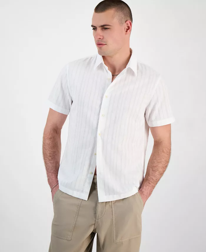 Мужская рубашка Wimbley Regular-Fit в полоску с пуговицами GUESS, белый
Мужская рубашка Wimbley Regular-Fit в полоску с пуговицами GUESS, белый