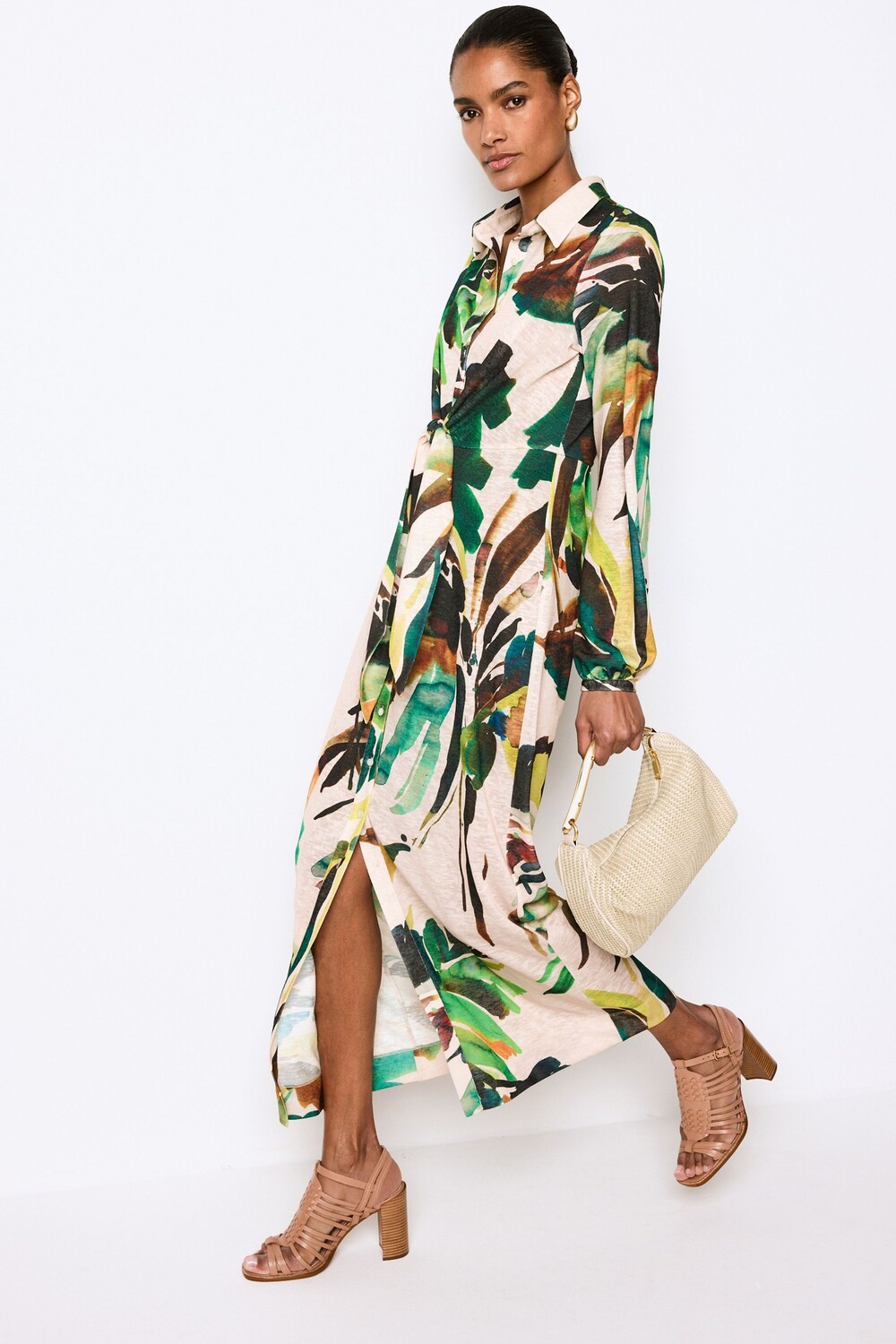 Платье-Рубашка миди Next, экрю 
Платье-Рубашка миди Next, экрю