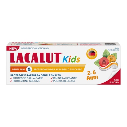 LACALUT Детская зубная паста 2-6 лет Ежедневная гигиена Защита от кариеса с фторидом и ксилитом Нежный мятный вкус 55 мл
LACALUT Детская зубная паста 2-6 лет Ежедневная гигиена Защита от кариеса с фторидом и ксилитом Нежный мятный вкус 55 мл