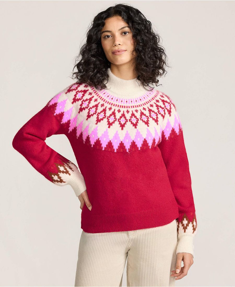 Женский пушистый свитер с высоким воротником и рукавами-фонариками из жаккарда Lands' End, Rich red fairisle
Женский пушистый свитер с высоким воротником и рукавами-фонариками из жаккарда Lands' End, Rich red fairisle