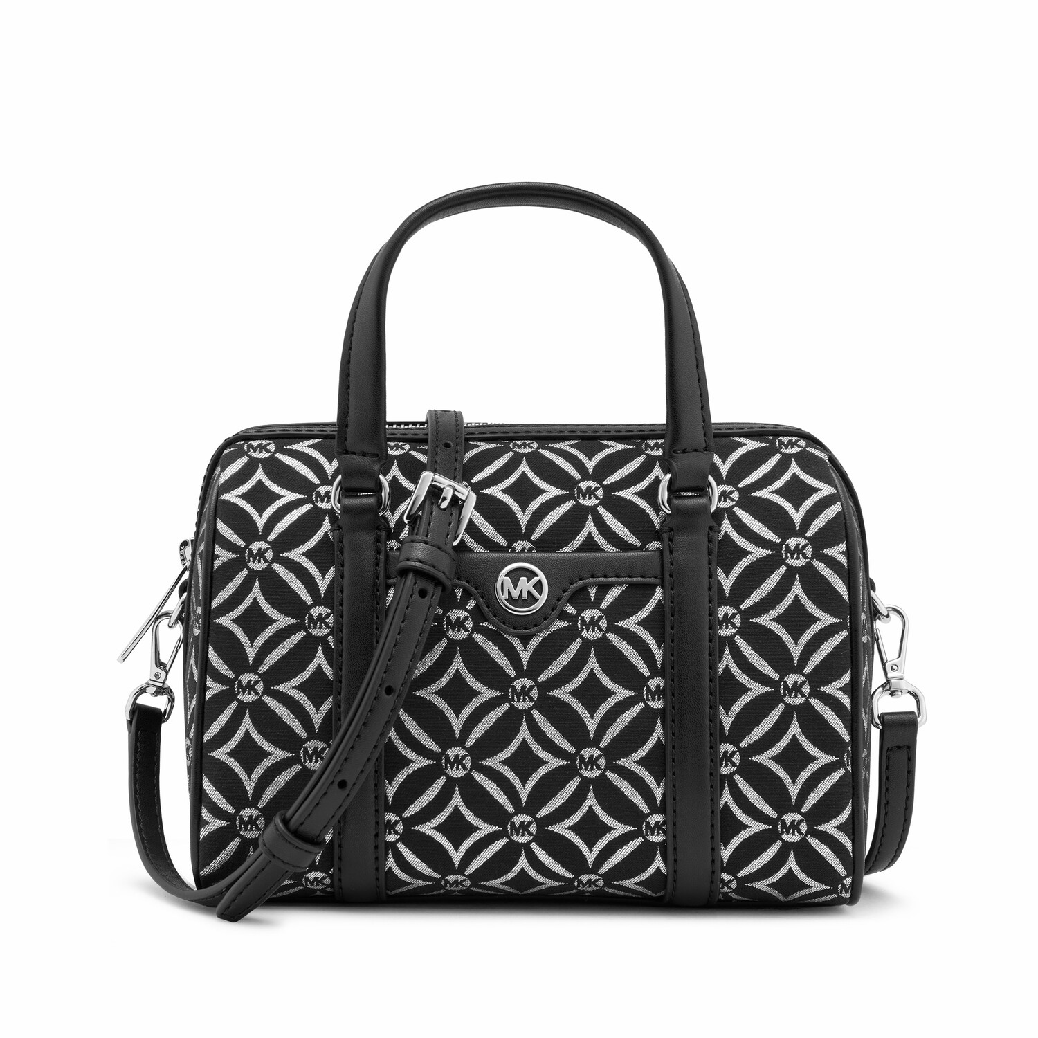 Футболка из ткани и искусственной кожи Бостонская сумка, через плечо, дамская сумочка Трампетс черный и серебристо-серый MICHAEL KORS
Футболка из ткани и искусственной кожи Бостонская сумка, через плечо, дамская сумочка Трампетс черный и серебристо-серый MICHAEL KORS