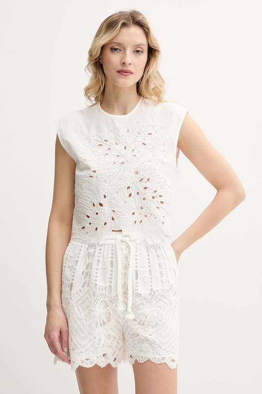 Хлопковая блузка Pinko, белый
Хлопковая блузка Pinko, белый