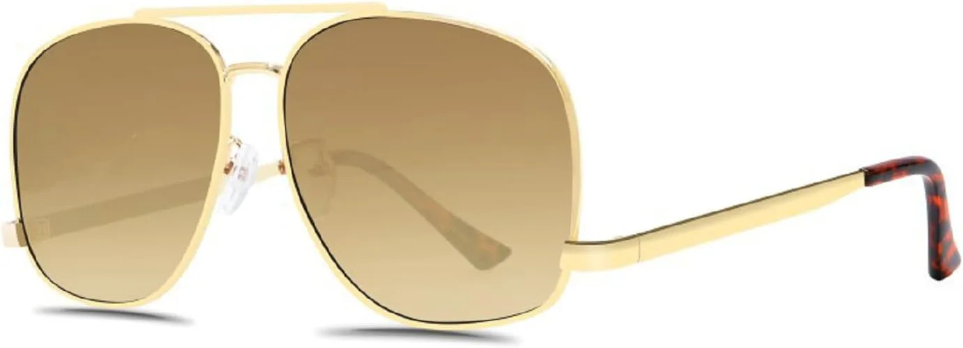 Квадратные солнцезащитные очки-пилот для женщин в золотистой металлической оправе, роскошные женские солнцезащитные очки с защитой от УФ-излучения mincl, Brown
Квадратные солнцезащитные очки-пилот для женщин в золотистой металлической оправе, роскошные женские солнцезащитные очки с защитой от УФ-излучения mincl, Brown