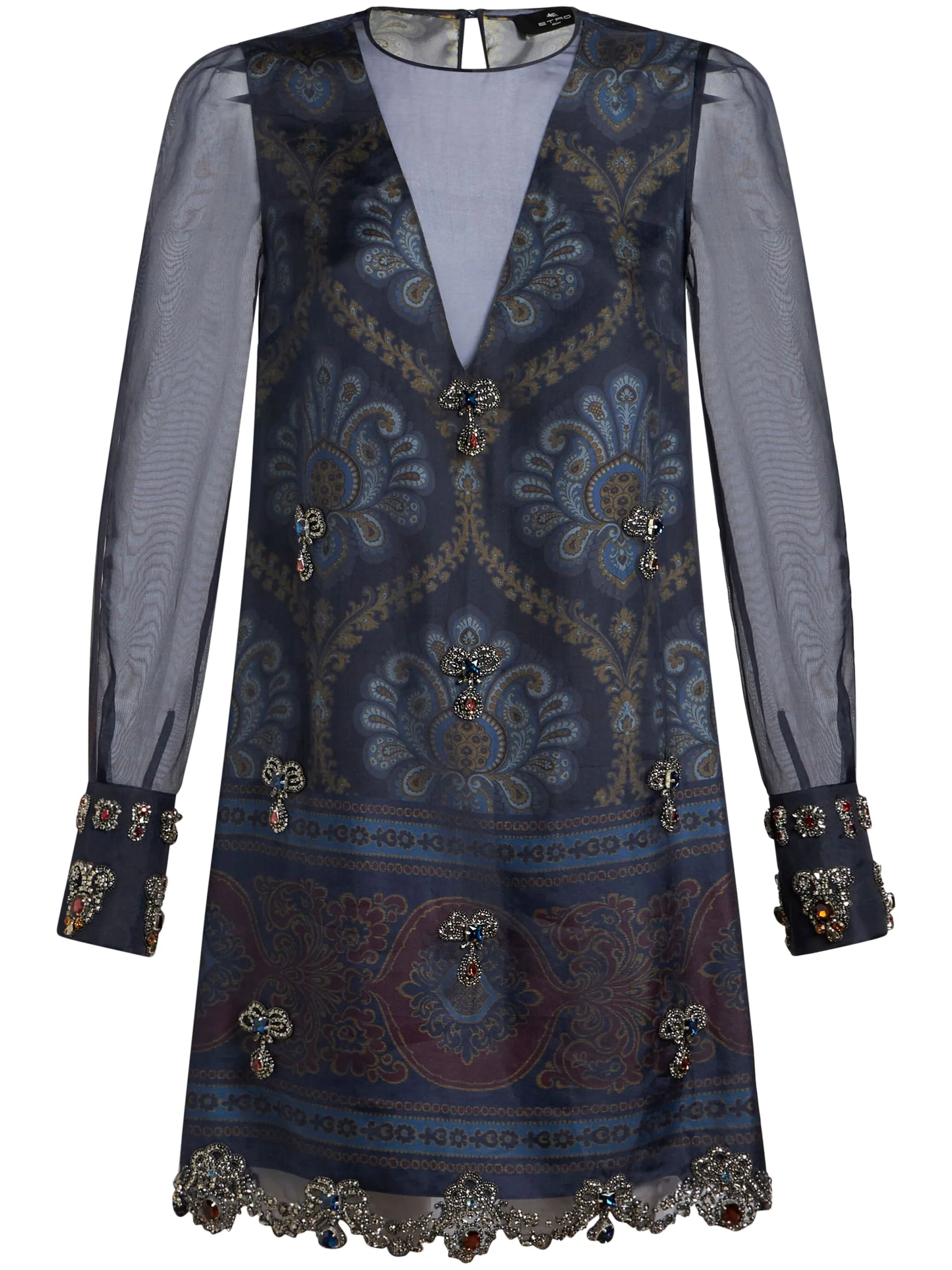 Шелковое платье мини с графичным принтом Etro, синий
Шелковое платье мини с графичным принтом Etro, синий