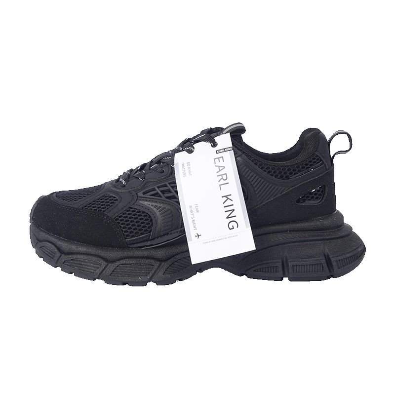 Earl king Амортизирующие и дышащие массивные кроссовки мужские низкие черные, цвет Black 
Earl king Амортизирующие и дышащие массивные кроссовки мужские низкие черные, цвет Black