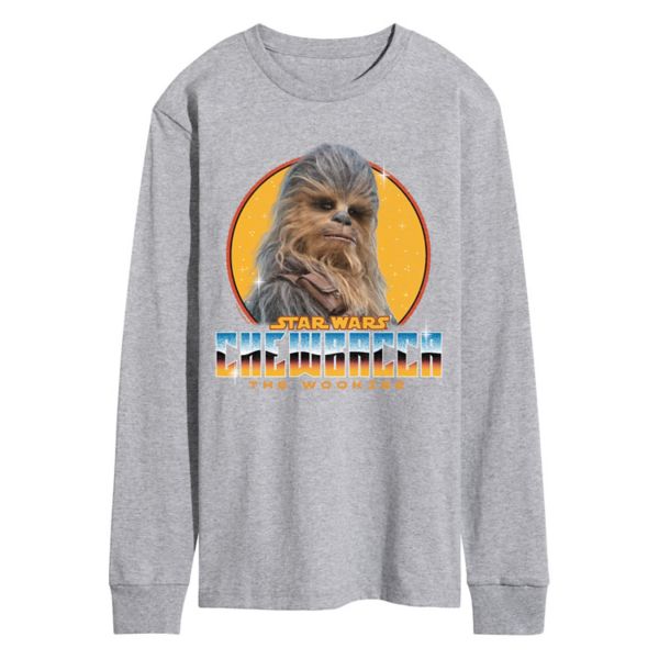 Мужская хромированная футболка с длинным рукавом и принтом «Чубакка Вуки» Star Wars, серый
Мужская хромированная футболка с длинным рукавом и принтом «Чубакка Вуки» Star Wars, серый