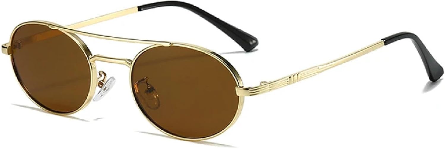 Солнцезащитные очки с защитой от УФ-излучения UV400 | Маленькие овальные металлические очки с двойной перемычкой для женщин, для занятий спортом на открытом воздухе и вождения DSVIGF, Golden Tea
Солнцезащитные очки с защитой от УФ-излучения UV400 | Маленькие овальные металлические очки с двойной перемычкой для женщин, для занятий спортом на открытом воздухе и вождения DSVIGF, Golden Tea