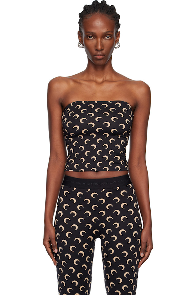 Marine Serre Топ-Бандо из трикотажа с принтом «Черная луна», облегающий фигуру
Marine Serre Топ-Бандо из трикотажа с принтом «Черная луна», облегающий фигуру