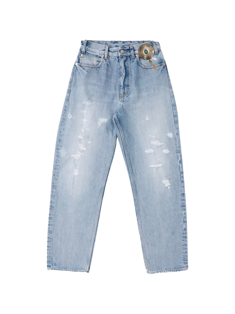 Джинсы из денима с высокой талией, пятью карманами и широкими штанинами Fortela, синий
Джинсы из денима с высокой талией, пятью карманами и широкими штанинами Fortela, синий