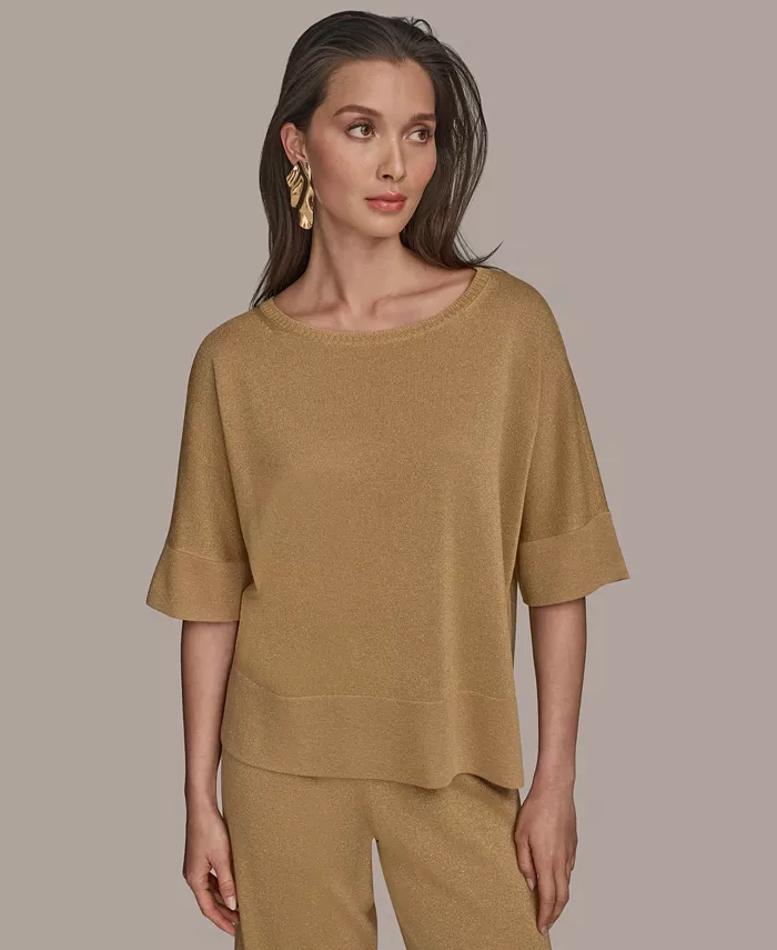 Женский металлизированный свитер с укороченными рукавами Donna Karan New York, коричневый/бежевый
Женский металлизированный свитер с укороченными рукавами Donna Karan New York, коричневый/бежевый