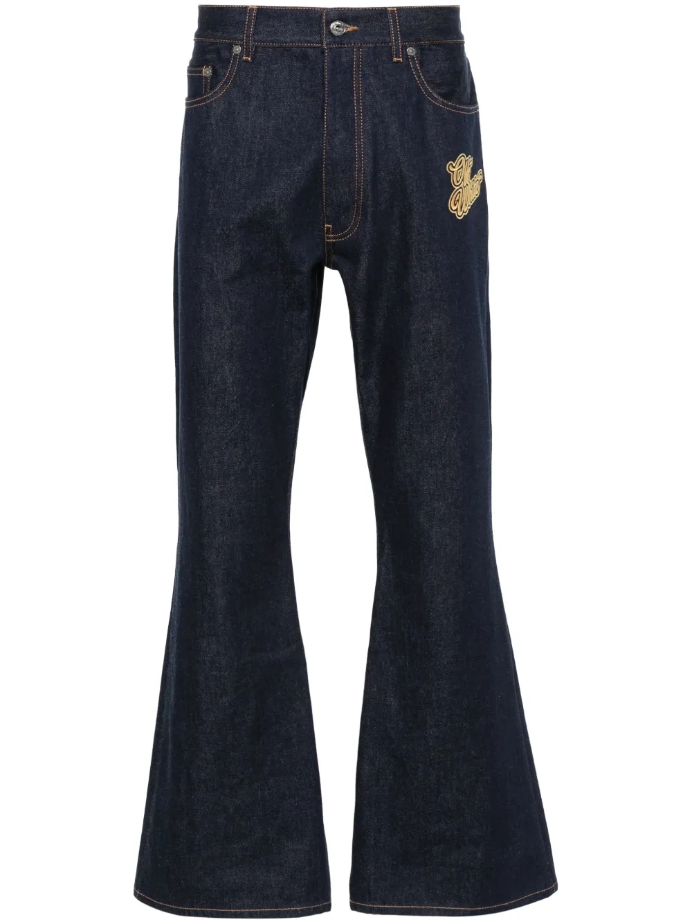 Расклешенные джинсы с вышитым логотипом OFF-WHITE, синий
Расклешенные джинсы с вышитым логотипом OFF-WHITE, синий