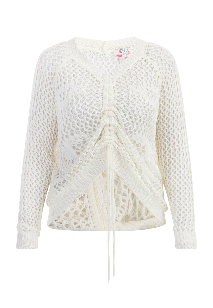 Тонкий вязаный свитер IZIA Sweater, белый 
Тонкий вязаный свитер IZIA Sweater, белый