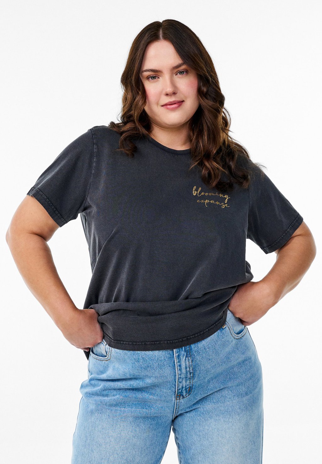 Футболка с принтом Zizzi, цвет D G Washed Pink Fl 
Футболка с принтом Zizzi, цвет D G Washed Pink Fl