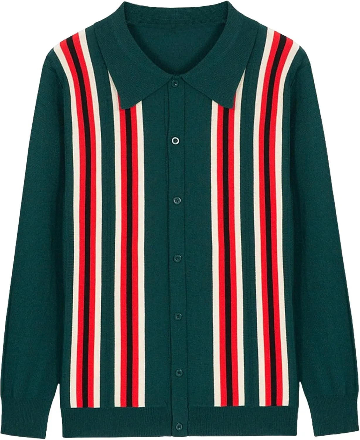 Мужской весенний кардиган на пуговицах в полоску с длинным рукавом
Мужской весенний кардиган на пуговицах в полоску с длинным рукавом