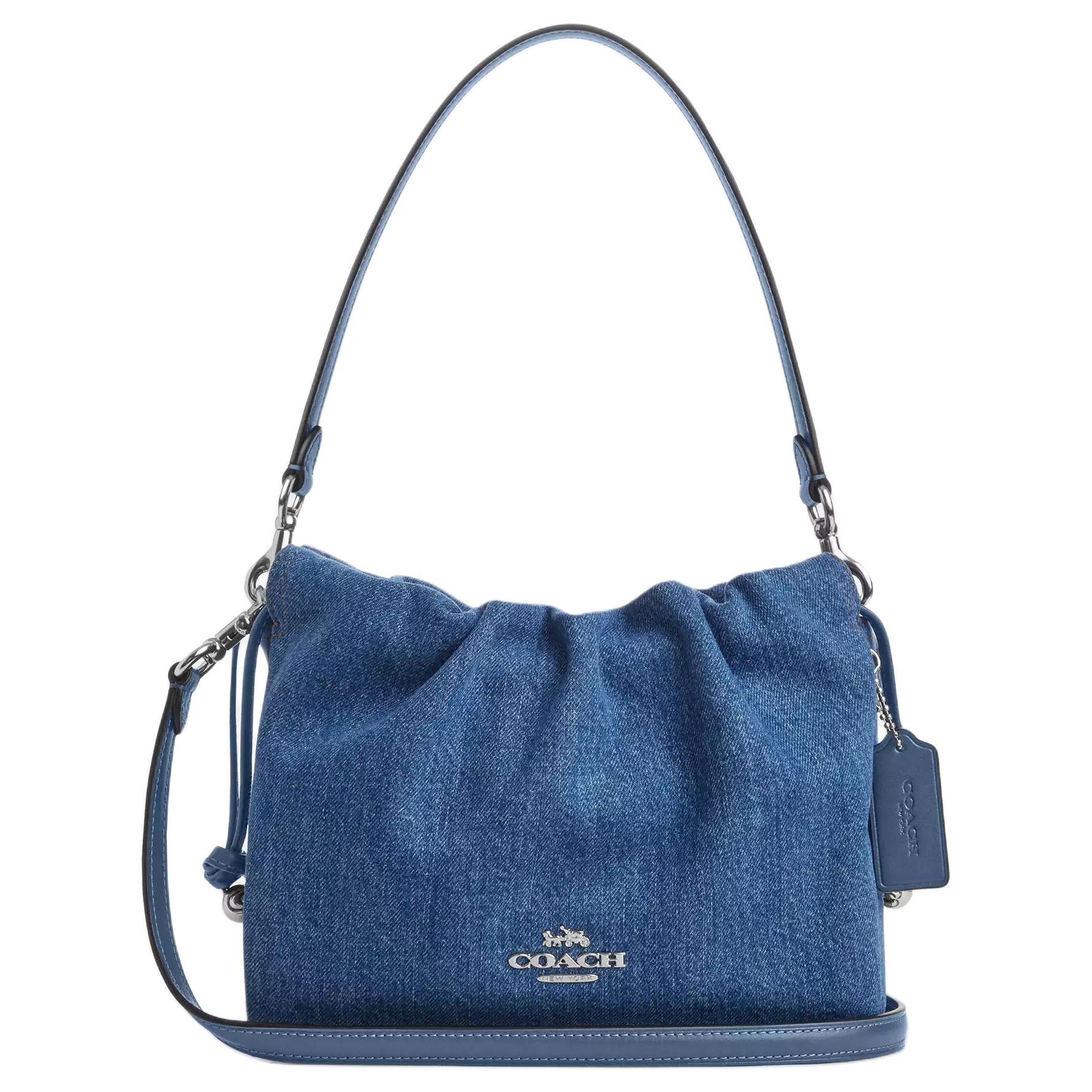 COACH Сумка через плечо деним женская маленькая голубая 
COACH Сумка через плечо деним женская маленькая голубая