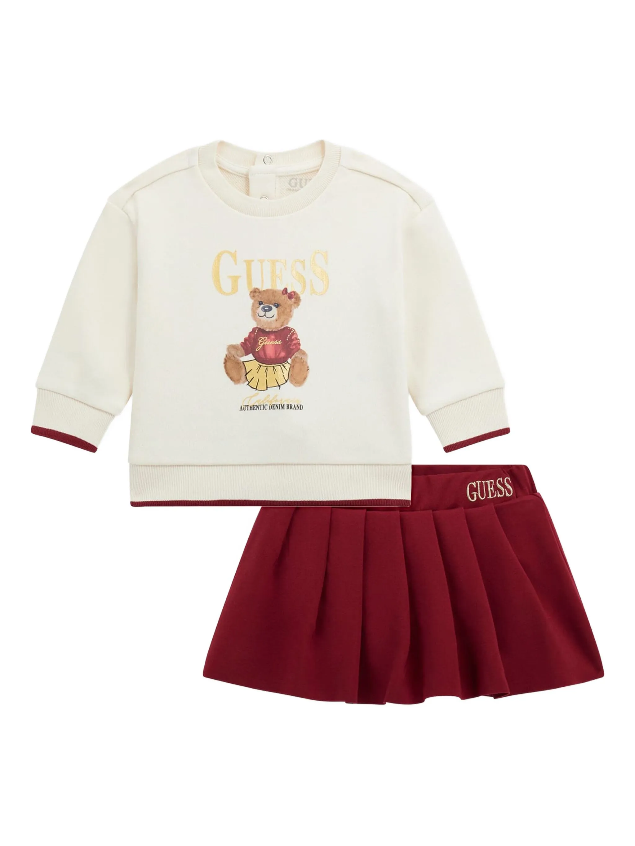 Плиссированный комплект из топа и юбки Guess Kids, бордовый
Плиссированный комплект из топа и юбки Guess Kids, бордовый
