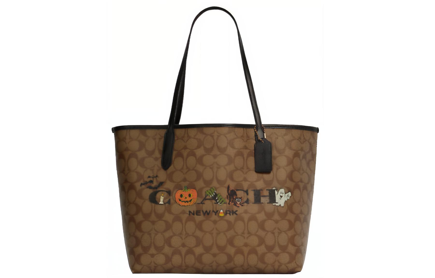 Городской холст с кожаной сумкой тоут, шоппер, дамская сумка, через плечо коричнево-черная с наплечным ремнем COACH
Городской холст с кожаной сумкой тоут, шоппер, дамская сумка, через плечо коричнево-черная с наплечным ремнем COACH