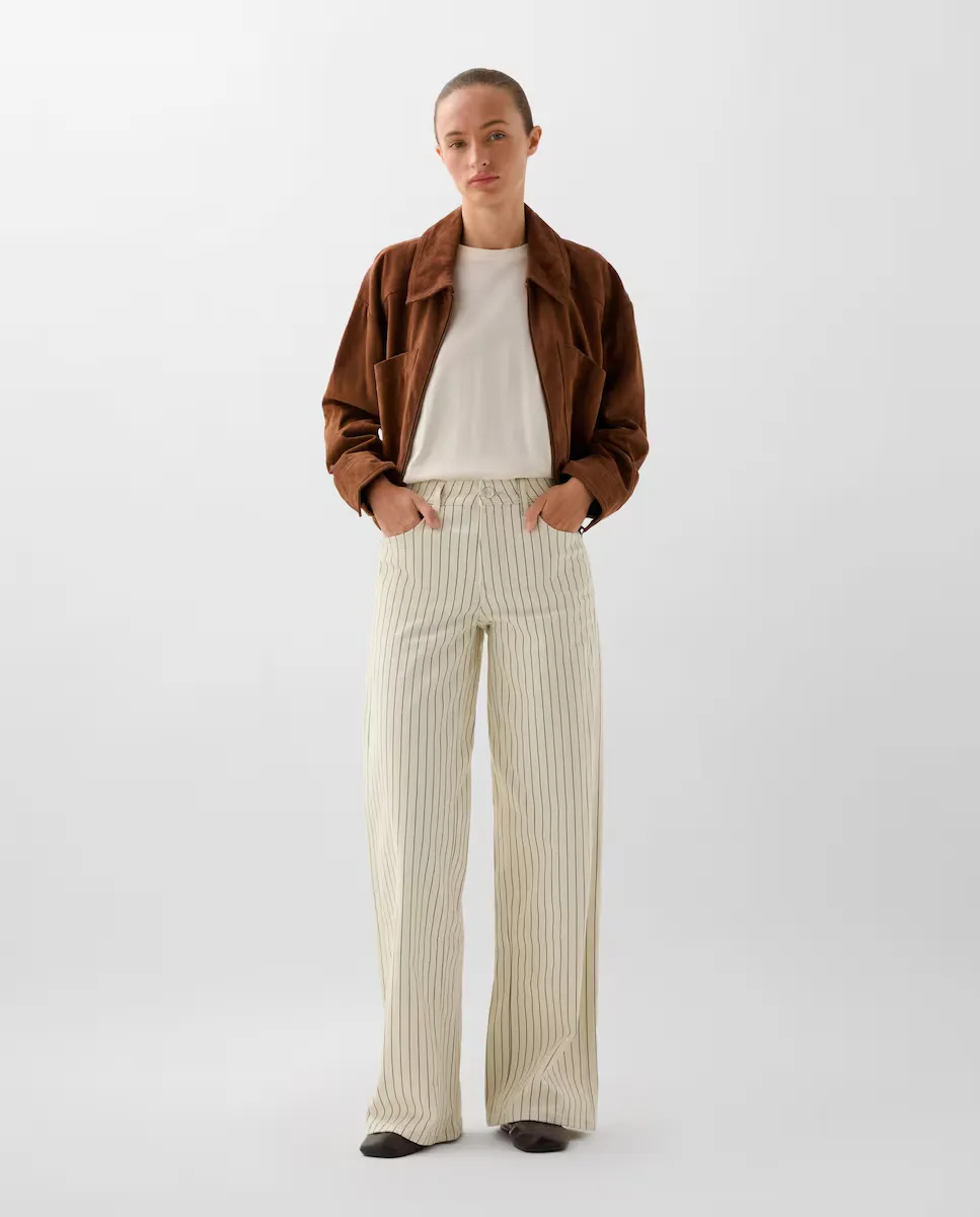 Женские широкие брюки с высокой талией Scalpers, бежевый 
Женские широкие брюки с высокой талией Scalpers, бежевый