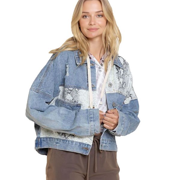 Женская укороченная джинсовая куртка с пуговицами и потертостями Kojooin, Python Print
Женская укороченная джинсовая куртка с пуговицами и потертостями Kojooin, Python Print