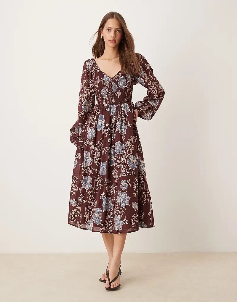 Платье миди с рукавами-фонариками от Nobody's Child Amaya в коричневом цветочном стиле
Платье миди с рукавами-фонариками от Nobody's Child Amaya в коричневом цветочном стиле