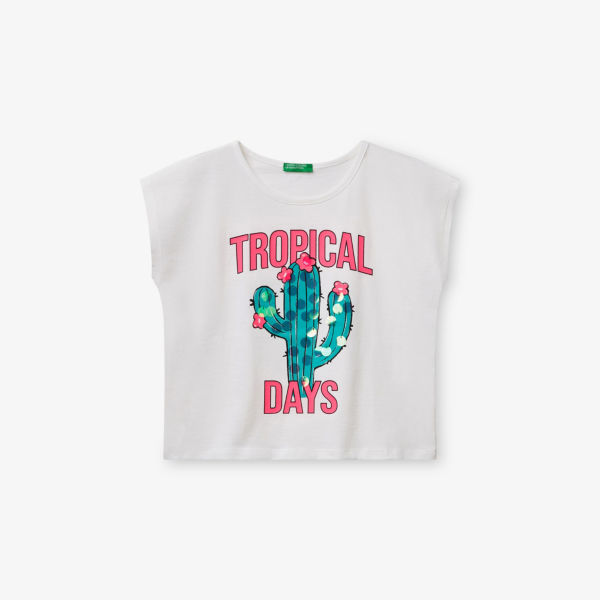 Футболка Benetton с вышивкой пайетками, белый
Футболка Benetton с вышивкой пайетками, белый