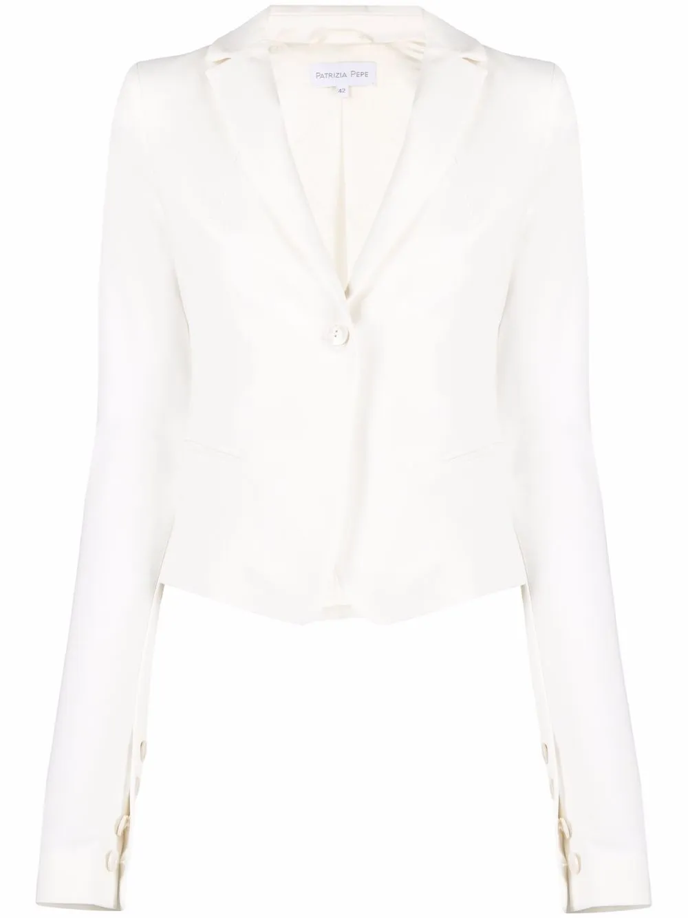 Однобортный блейзер Patrizia Pepe, белый 
Однобортный блейзер Patrizia Pepe, белый